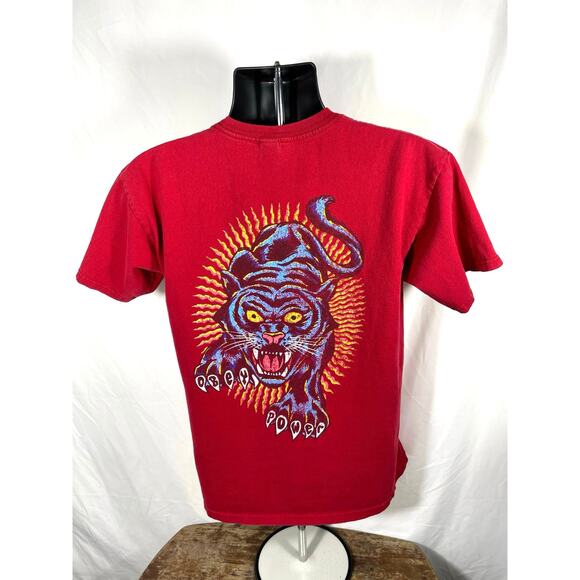 Obey “Power” Panther Graphic T-Shirt Red Men’s Medium - Picture 2 of 6